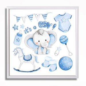 0498RA Obraz Baby shower - Baloniki chłopiec