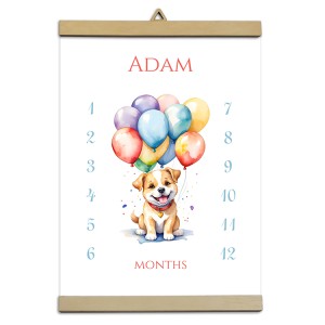 0521-PE Personalizowany plakat - Pierwszy rok życia - Piesek