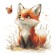 Cross stitch pattern on paper - Fox with a butterfly