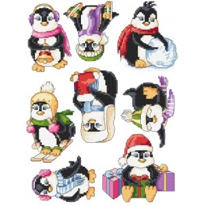GU 4880 Cross stitch pattern on paper - Happy penguins