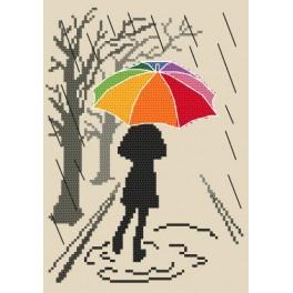 W 8611 Wzór graficzny ONLINE pdf - Kolorowa parasolka - Spacer
