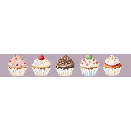 W 8639 Wzór do haftu PDF - Ściereczka do naczyń - Muffinki