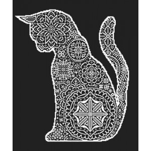 W 8818 Cross stitch pattern PDF - Lace cat