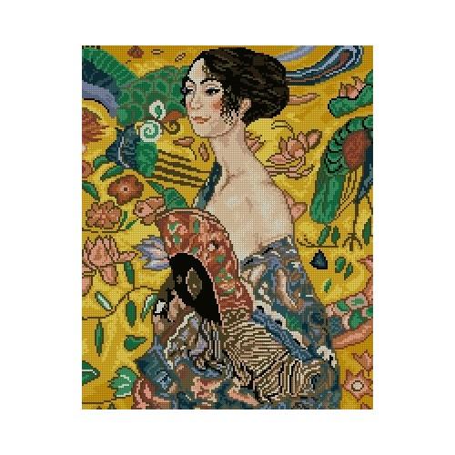 Kanwa z nadrukiem - Dziewczyna z wachlarzem - G.Klimt Kanwa z nadrukiem - Dziewczyna z wachlarzem - G.Klimt
