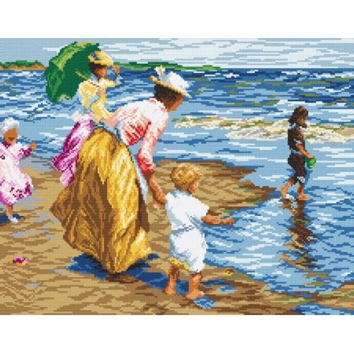 Kanwa z nadrukiem - Odpoczynek na plaży Kanwa z nadrukiem - Odpoczynek na plaży