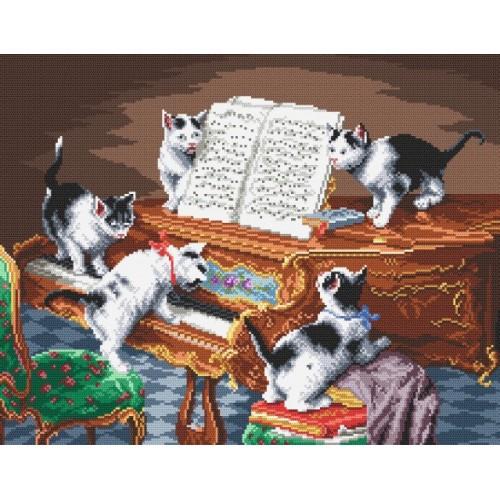 Kanwa z nadrukiem - Przy pianinie Kanwa z nadrukiem - Przy pianinie