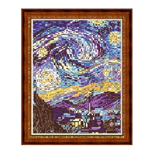 Wzór graficzny online - Gwiaździsta noc - V. van Gogh Wzór graficzny online - Gwiaździsta noc - V. van Gogh