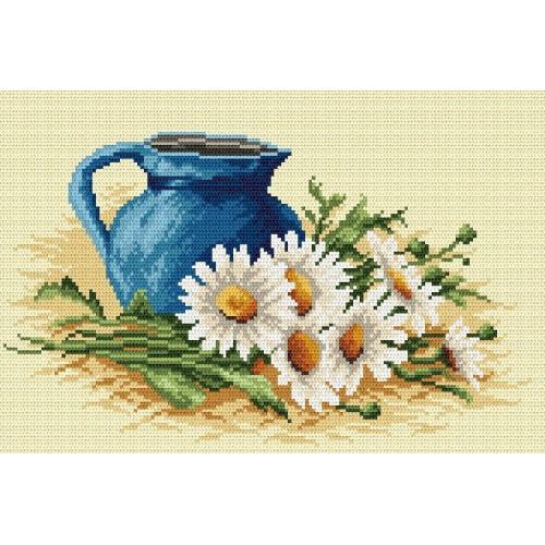 Wzór graficzny online - Margerytki przy dzbanie Wzór graficzny online - Margerytki przy dzbanie