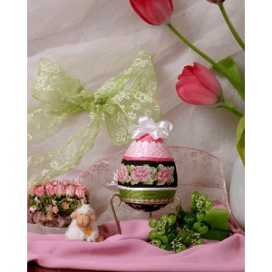 W 4434 Cross stitch pattern PDF - Rose Easter egg