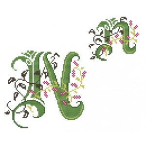 W 4477-15 Wzór do haftu PDF - Monogram N