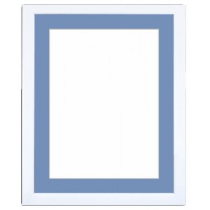 S 157005-1519-195 Wooden frame - white colour - blue passpartout (15x19,1cm)