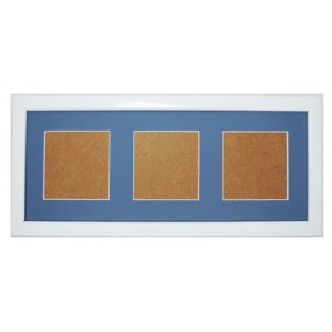 S 157005-3413-195 Wooden frame - white colour - blue passpartout (34,2x13,3cm)