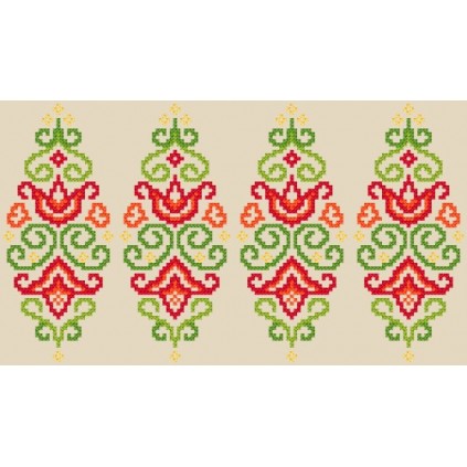W 8835 Cross stitch pattern PDF - Easter egg - colourful arabesque