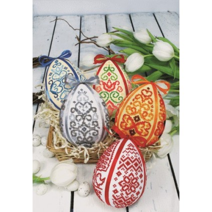 W 8835 Cross stitch pattern PDF - Easter egg - colourful arabesque