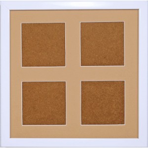 S 157005-2323-176x4 Wooden frame - white - sand passepartout (23,2x23,2cm)