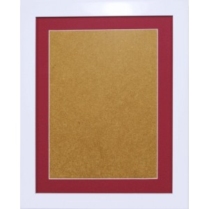 S 252001-24x31-132 Wooden frame - white colour - violet passe-partout (24x31cm)