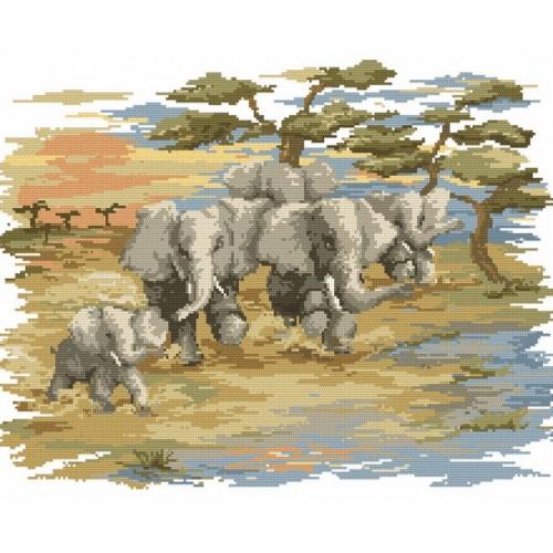 GC 4509 Wzór graficzny - Pędzące słonie