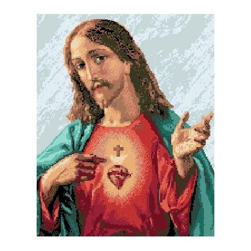 GC 6067 Wzór do haftu drukowany - Miłosierne serce Jezusa