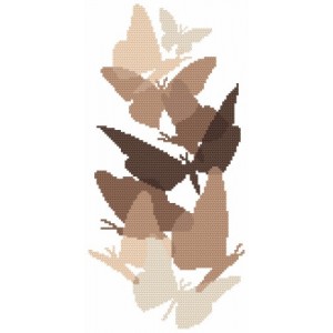 GC 8518 Cross stitch pattern on paper - Butterflies in sepia