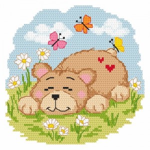 GC 8643 Cross stitch pattern on paper - Sleeping bear