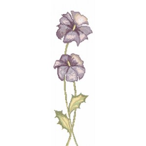 GC 898 Cross stitch pattern on paper - Fiolet flowers