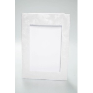 940-03 Big card with a rectangular passe-partout pearly