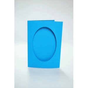943-02 Cards with an oval passe-partout blue