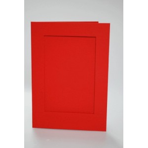 944-03 Big card with a rectangular passe-partout red