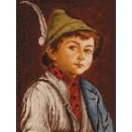 4056 Kanwa z nadrukiem - Chłopiec w tyrolskim kapeluszu