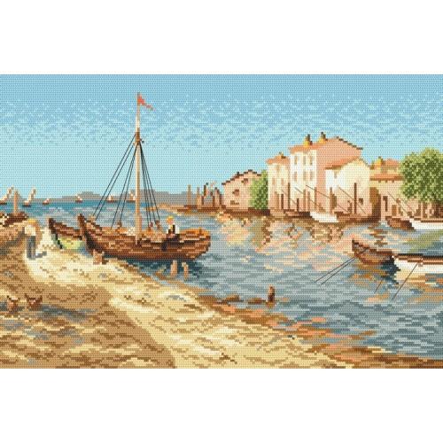 Aida z nadrukiem - Miasteczko rybackie Aida z nadrukiem - Miasteczko rybackie