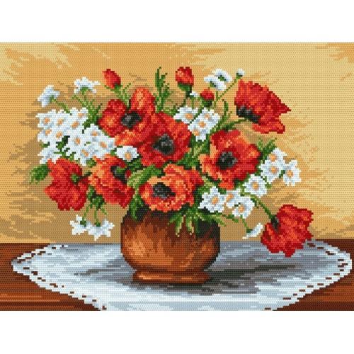 Aida z nadrukiem - Polny bukiecik Aida z nadrukiem - Polny bukiecik
