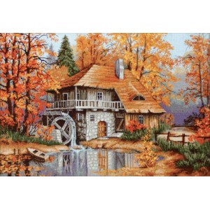 LS B481 Cross stitch kit - Autumn landscape