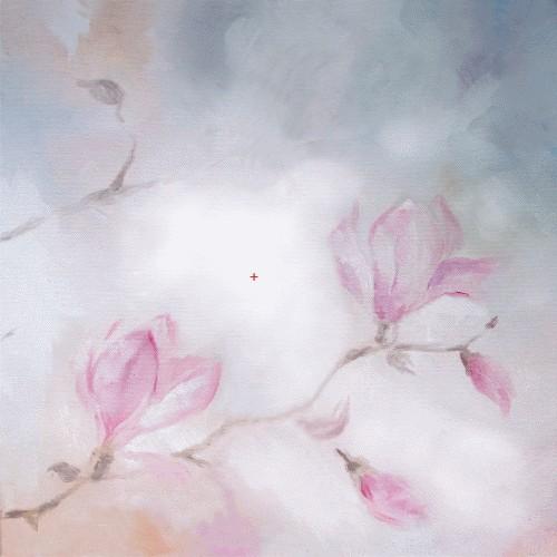 Aida z podmalowanym tłem - Kwitnąca magnolia Aida z podmalowanym tłem - Kwitnąca magnolia