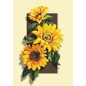 GC 10085 Cross stitch pattern on paper - Sunflowers 3D