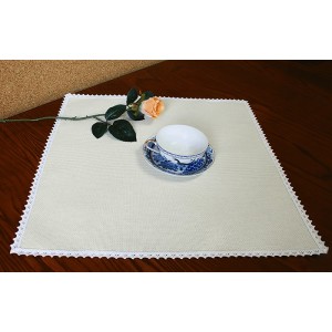 978-03 Serwetka Aida z koronką 45x45 kolor ecru