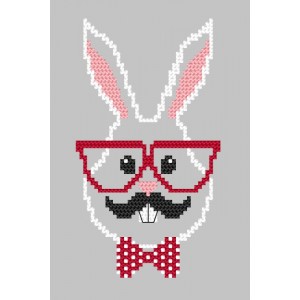 W 8901 Wzór do haftu PDF - Kartka - Hipster rabbit boy