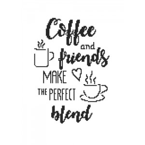 GC 8897 Wzór do haftu drukowany - Coffee and friends