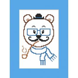 W 8903 Wzór graficzny ONLINE pdf - Kartka - Hipster bear boy