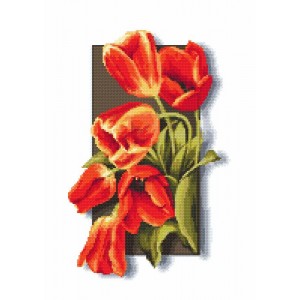 Wzór do haftu drukowany - Tulipany 3D