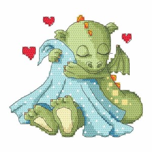 GC 8734 Cross stitch pattern on paper - Sleeping dragon