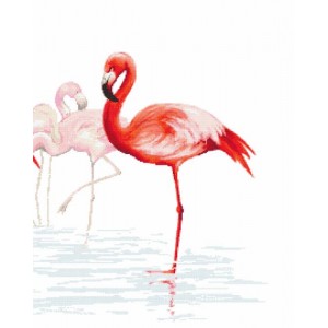 GC 10118-03 Cross stitch pattern on paper - Triptych with flamingos - right