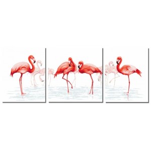 Z 10118 Cross stitch kit - Triptych with flamingos