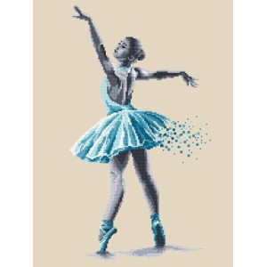 ZI 8778 Cross stitch kit with mouline and beads - Ballet dancer - Sensual beauty