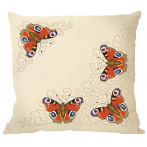 ZU 8940-01 Cross stitch kit - Cushion with butterflies