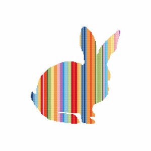GC 8787 Cross stitch pattern on paper - Rainbow rabbit