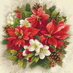 W 8950 Cross stitch pattern PDF - Christmas magic of red