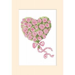 ZU 8797 Cross stitch kit - Greeting card - Little heart
