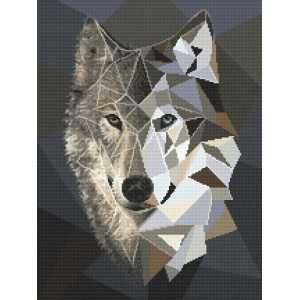 W 8954 Cross stitch pattern PDF - Mosaic wolf