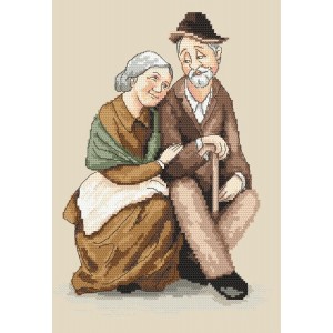 AN 10159 Aida z nadrukiem - Babcia i dziadek