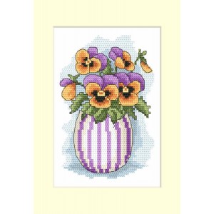 GU 10205-01 Cross stitch pattern - Postcard with pansies